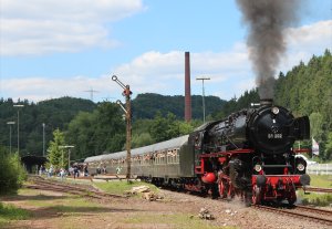 Class 01 Pacific 01 202 heads away from Pirmasens-Nord on Saturday 31st May 2014
